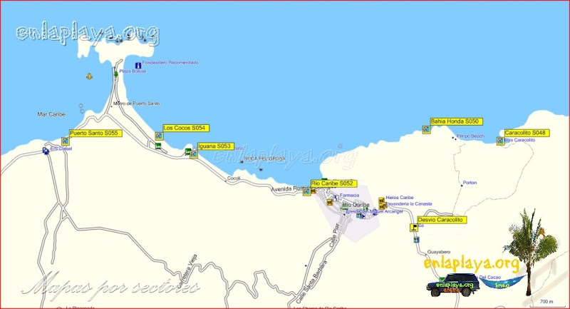 R&iacute;o Caribe - Playas desde Puerto Santo hasta Caracolito